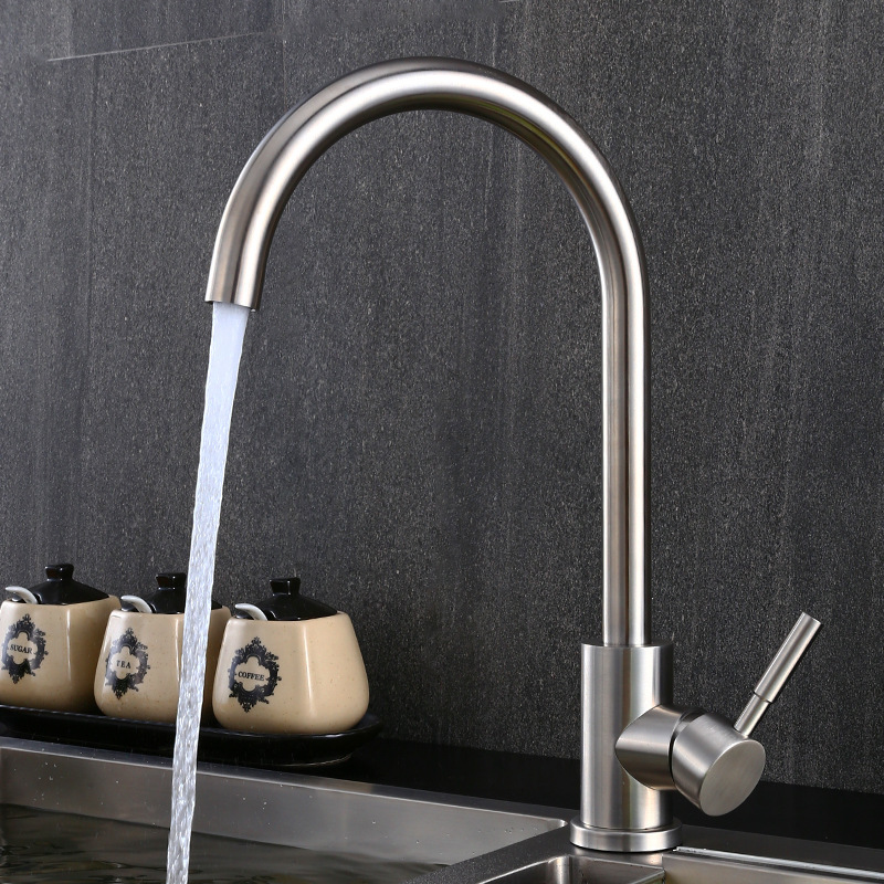 Fano Bathroom 304 Stainless Steel Lead-Free Kitchen Faucet Kitchen Hot and Cold Faucet for Kitchen Use