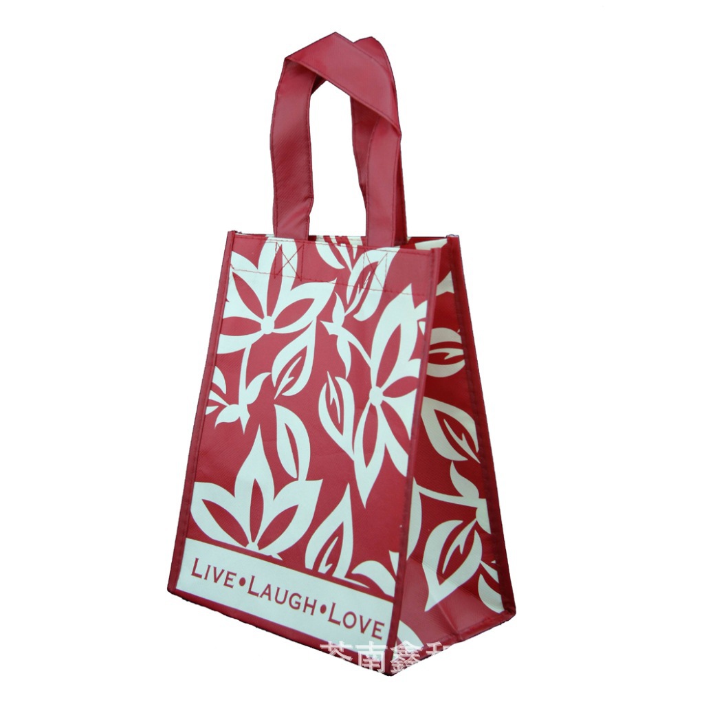 覆膜无纺布手提袋满版彩印 环保购物袋服装袋