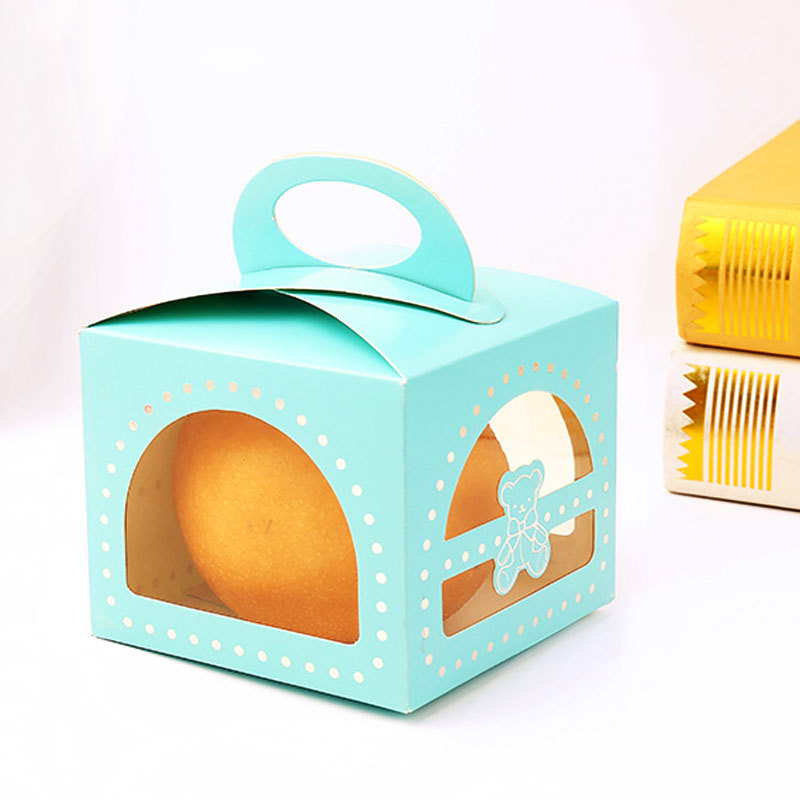 烘焙蛋糕盒pvc开窗盒西点烫金蛋糕盒6寸 8寸 10寸手提蛋糕包装盒