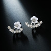 Earrings from pearl, Korean style, flowered, with snowflakes, wholesale
