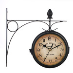 Настенные часы континентальный часы железо настенные часы ретро декоративный Double sided wall clock дуплекс настенные часы