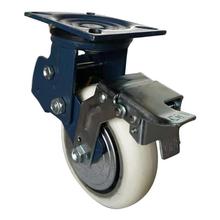 4寸弹簧减震万向带刹轮 5寸减震高弹带刹车轮 6寸白色聚氨酯减震