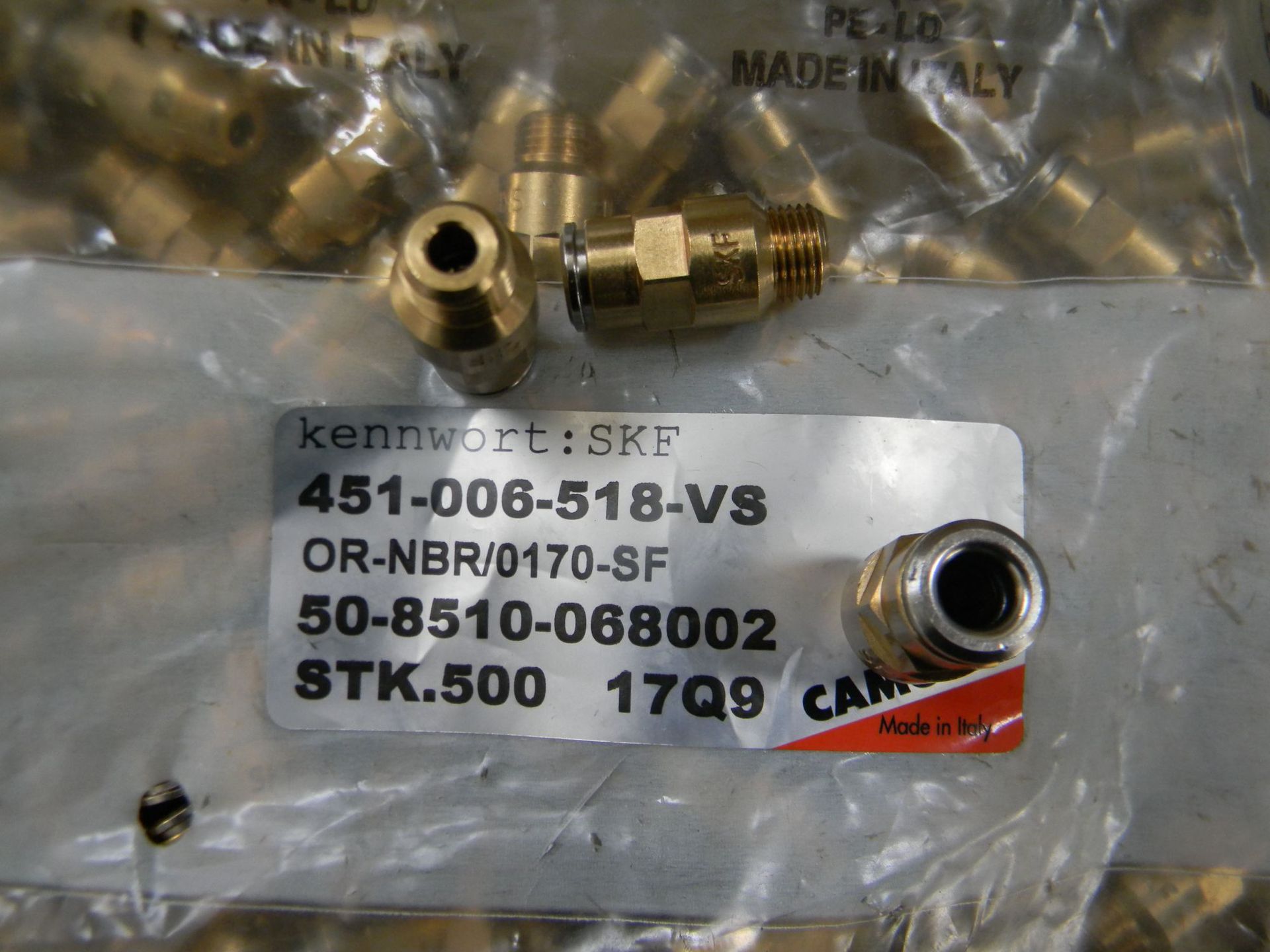 SKF官方授权VOGEL /褔鸟/黄铜快插接头451-006-518-VS