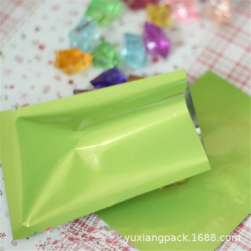 现货 6*9绿色镀铝平口铝箔袋  化妆品面膜样板复合真空包装袋