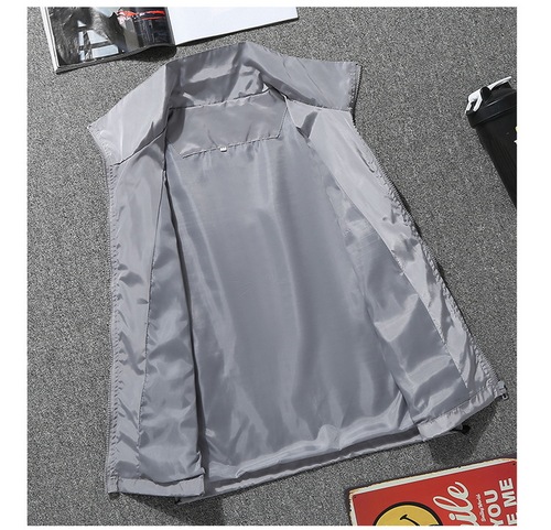 Spring and Autumn Coat Men's Large Size Stand Collar Jacket Outdoor Windbreaker Custom Logo Printing Factory Supply 