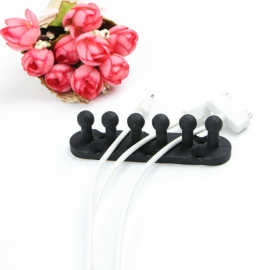 958硅胶绕线器3M背胶粘贴式USB鼠标线夹电脑周边礼品耳机线免打孔