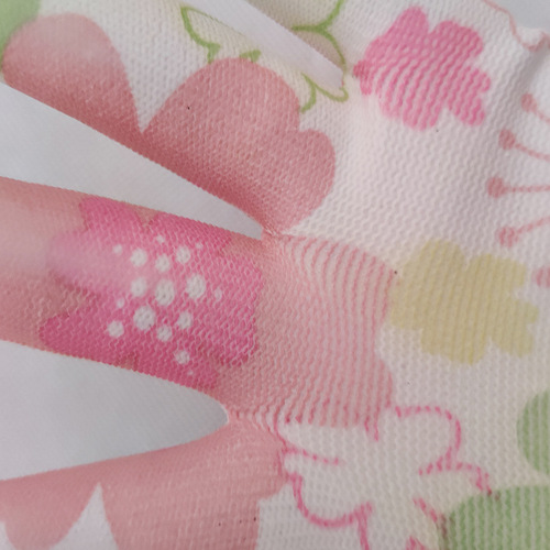 Colorful PU thin gloves nylon coated palms breathable hanging rubber dipped non-slip women's gloves labor protection wear-resistant work