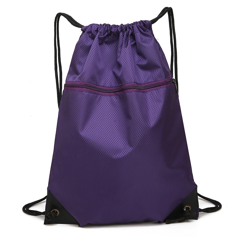 Bolsa deportiva impermeable con cordón, disponible en stock, mochila con cordón de color sólido simple, mochila ligera para exteriores, bolsa con cordón de nailon.
