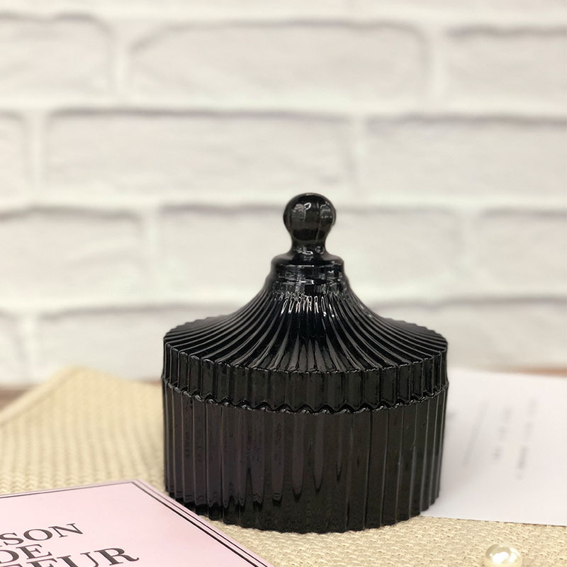 批发有色蒙古包玻璃糖缸玻璃糖果罐储物罐首饰盒密封罐零食罐大号