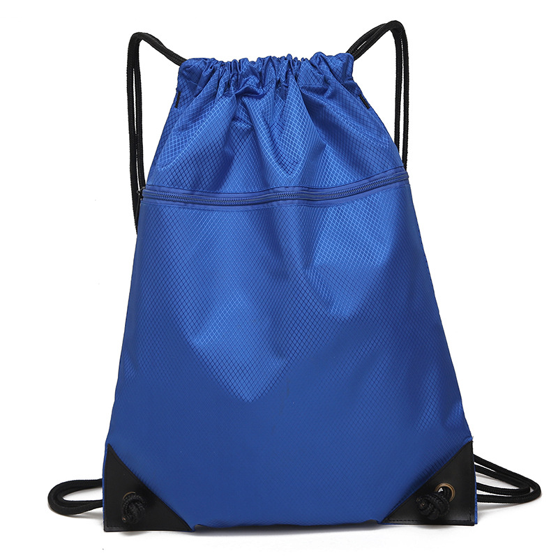 Bolsa deportiva impermeable con cordón, disponible en stock, mochila con cordón de color sólido simple, mochila ligera para exteriores, bolsa con cordón de nailon.