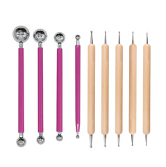 壓痕筆點鑽筆丸棒超輕黏土學生雕刻組工具9件套diy陶藝用品組批發