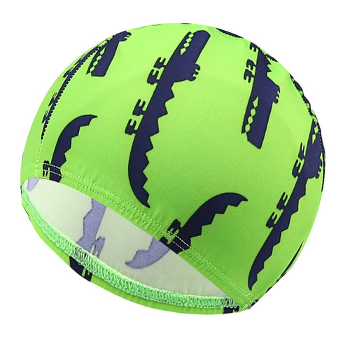 Children's cartoon cloth cap, digitally printed cute swimming cap for boys and girls, comfortable and non-retractable swimming pool high-elastic swimming cap