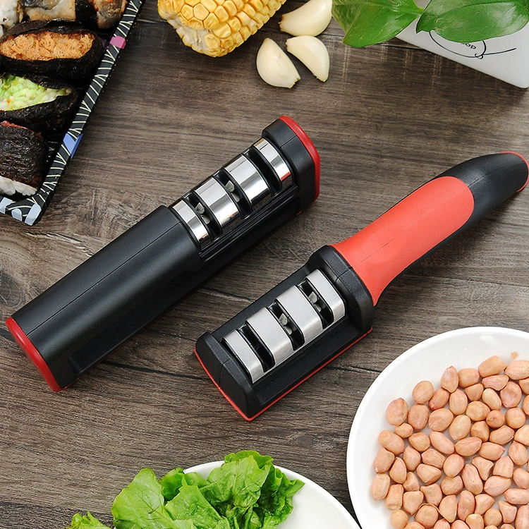 Kitchen quick sharpener can be hung with double-sided four-section whetstone wholesale diamond manual kitchen knife portable wall hang