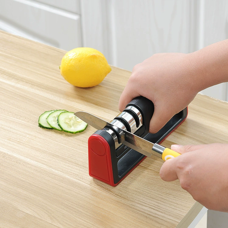 Kitchen quick sharpener can be hung with double-sided four-section whetstone wholesale diamond manual kitchen knife portable wall hang