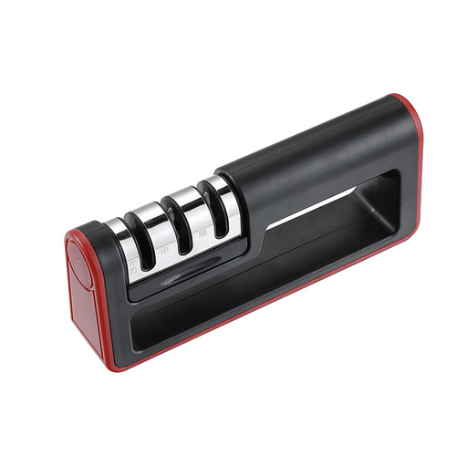 Knife sharpener kitchen double-slot square head sharpening rod with handle tungsten steel quick sharpening stone floor artifact