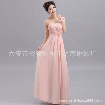 long multicoloured bridesmaid dress for bride