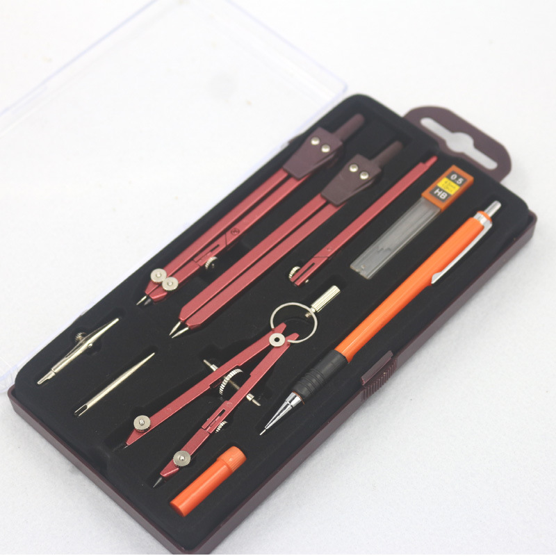 Color round rules manufacturers direct -selling aluminum alloy color 9 pieces of circular student drawing design grass drawing map round rules 5