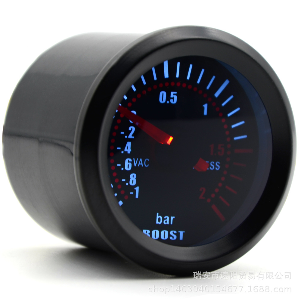 Transfronteriza popular de 2 pulgadas 52MM Turbo Booster gauge BAR gafas de Sol Negro Shell instrumento de modificación del coche instrumento