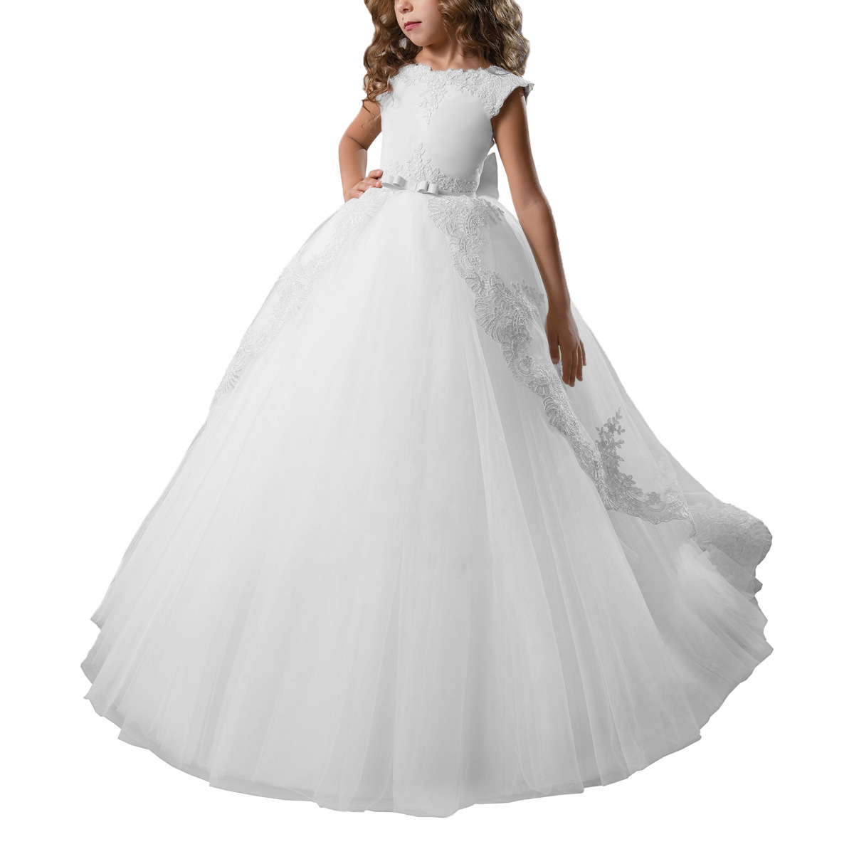 El Comercio exterior europeo y americano suministra ropa para niños nuevos vestido de niña de flores rendimiento de piano cumpleaños pettiskirt vestido de princesa de encaje
