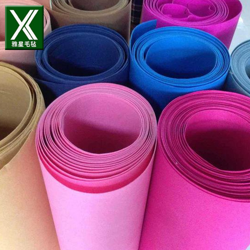 批发化纤彩色毛毡 幼儿园手工diy抛光背胶自粘不织布彩色毛毡
