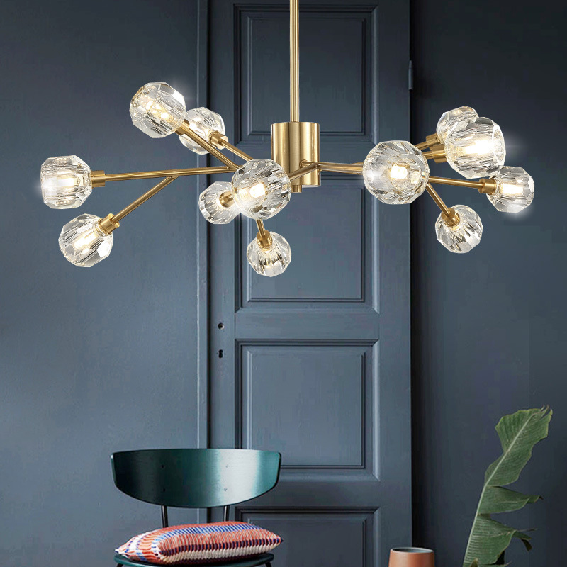 后现代水晶吊灯客厅灯简约现代大气家用餐厅轻奢北欧魔豆分子灯具