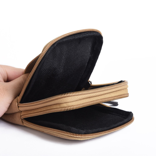 Outdoor sports elderly waist bag canvas wear belt large screen mobile phone bag card bag sports business waist bag wholesale