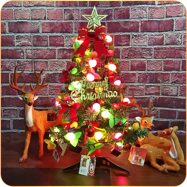 Spot [60см Color Light Package Tree] Spot Mini Little Christmas Tree настольная PVC елка рождественская декорация