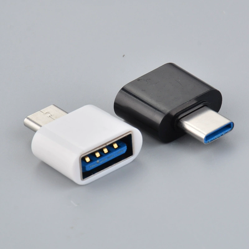 Rotary OTG Adapter (Guoguo Meimei) USB2.0 USB-A to Type‑C/Micro USB, ABS shell, compact 1.9×1.8×0.8 cm
