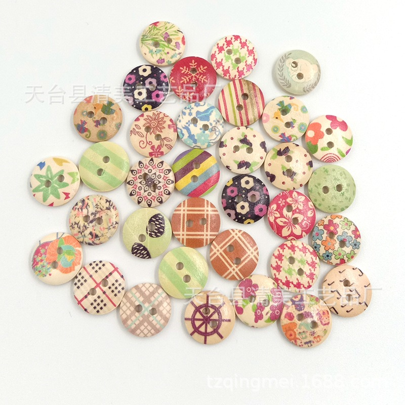 15mm tronco flor 3 botón de pan botón de impresión comercio electrónico 100/paquete