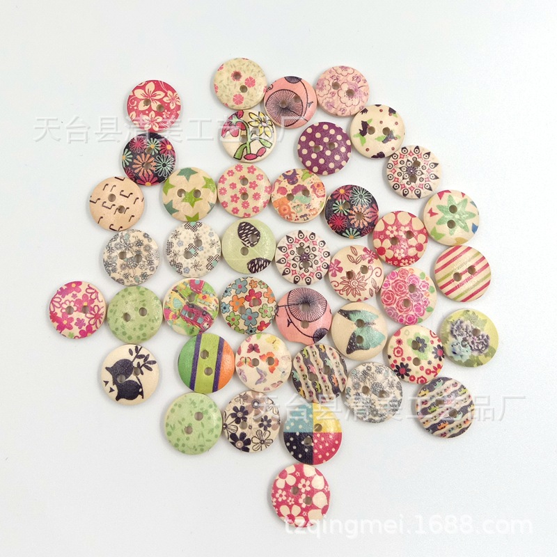 15mm tronco flor 3 botón de pan botón de impresión comercio electrónico 100/paquete