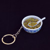 Chinese realistic keychain, blue and white food play, props, Chinese style, internet celebrity, 4cm, wholesale