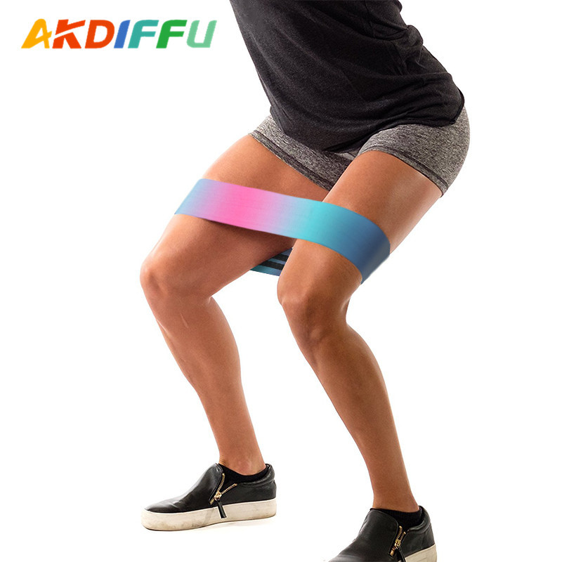 Banda de tensión de algodón de yoga transfronterizo banda de resistencia de cadera multicolor sentadillas de goma elástica Seda no es fácil de deslizar y hermoso ANILLO DE CADERA