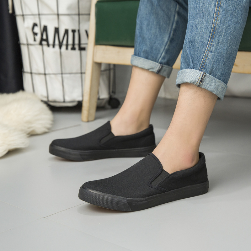 老北京布鞋特大码帆布鞋男鞋懒人一脚蹬套鞋平底休闲鞋板鞋45678