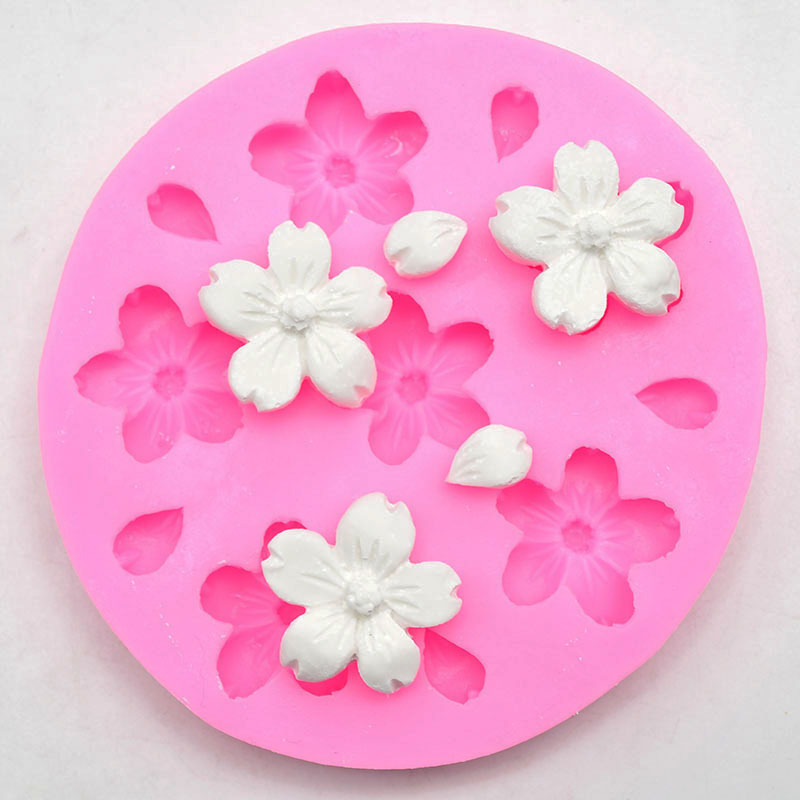 DIY baking tools Japanese cherry blossom liquid aromatherapy gypsum silicone mold fondant silicone mold