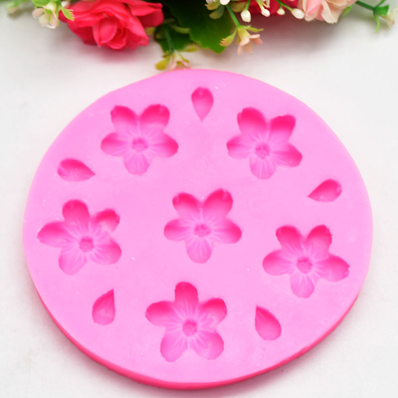 DIY baking tools Japanese cherry blossom liquid aromatherapy gypsum silicone mold fondant silicone mold