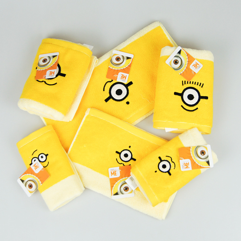 Jialilan Towel Men's and Women's Pure Cotton Face Wash Household Cotton Adult Soft and Cute Cartoon Minion 6001
