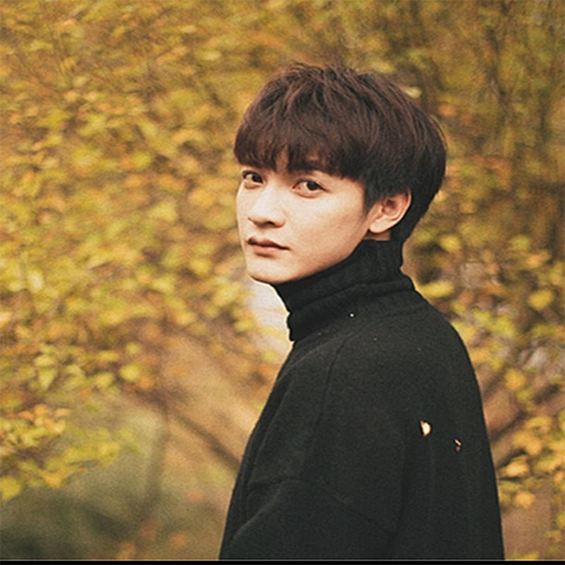 Live men's wig headgear star with light brown short hair chemical fiber front lace kda wig wholesale