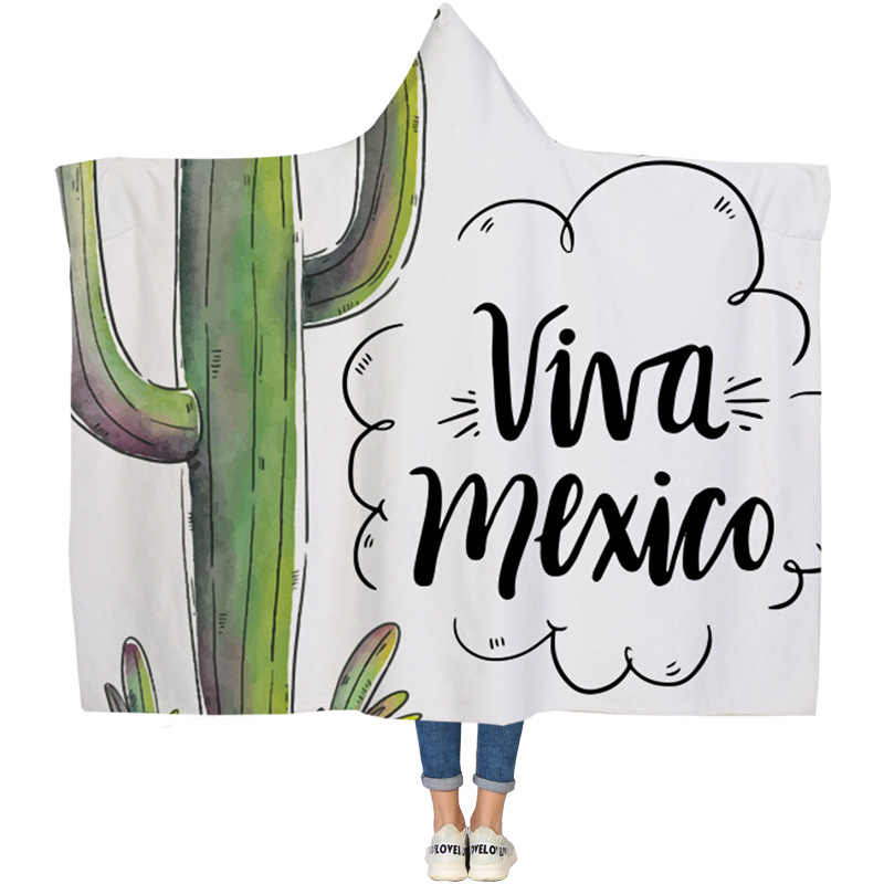 Nuevo espesado perezoso manta material de franela garantía al aire libre a prueba de frío cálido con capucha de lana caliente al por mayor