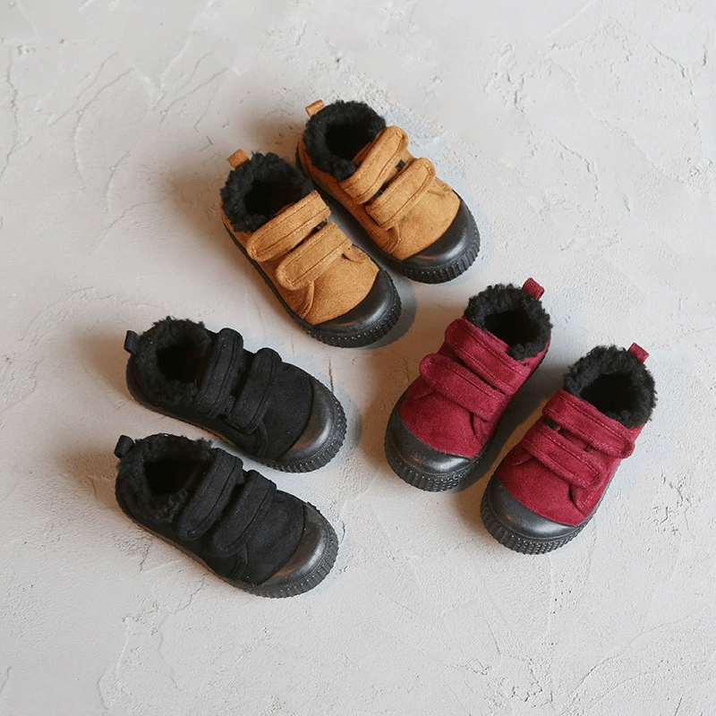 [Распродажа] Зимняя теплая хлопковая обувь для мальчиков и девочек из Южной Кореи на липучке Средние зимние сапоги От 2 до 7 лет