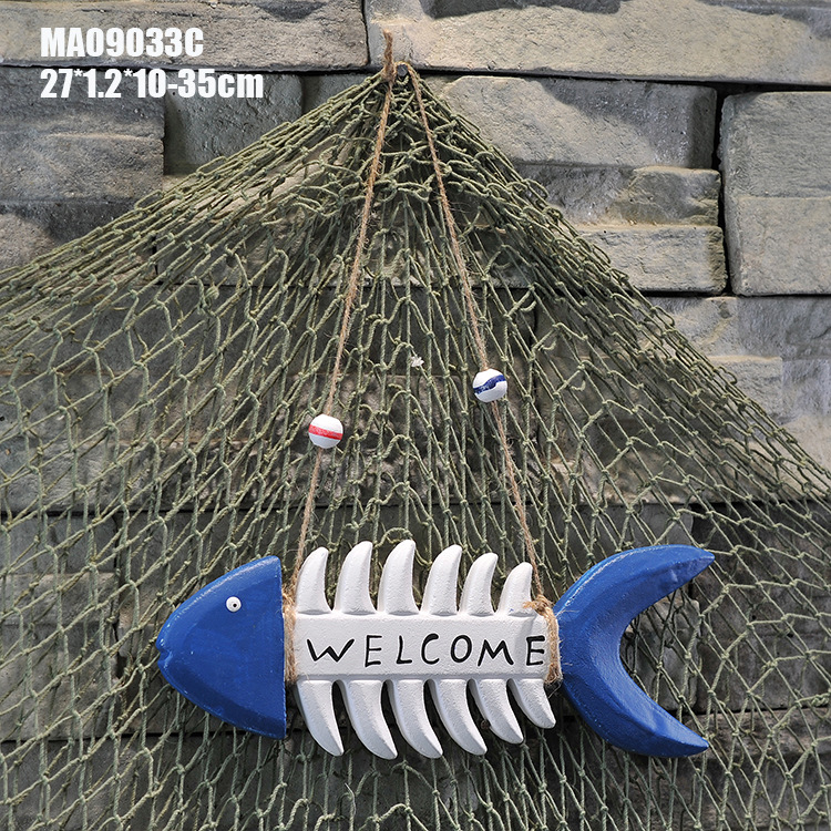 Fishbone bienvenida listado Mediterráneo decoración del hogar colgante de pared de madera creativa tablero colgante-myrion