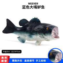 儿童仿真海洋生物模型大嘴鲈鱼淡水鱼桂鱼鳜鱼鲫鱼模型玩具摆件