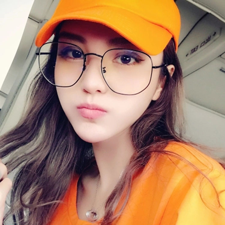 2017 Retro Metal Small Square Glasses Frame 3548 Artistic Harajuku Polygonal Frame Mirror Trendy Flat Mirror