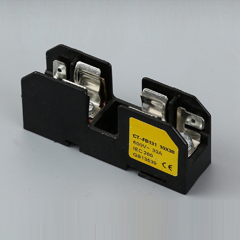 RT19-25A卧式熔断器底座FB131 10*38圆柱保险丝底座aM2 600V