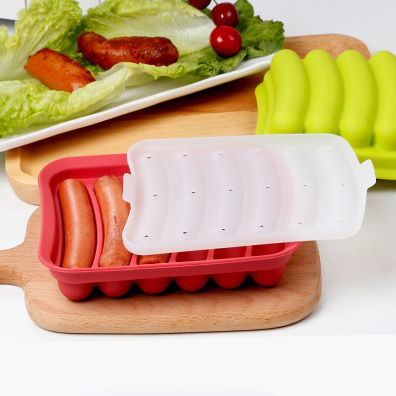 Silicone Hot Dog Sausage Mold Ham Sausage Mold Homemade DIY Baby Food Supplement Egg Sausage Box