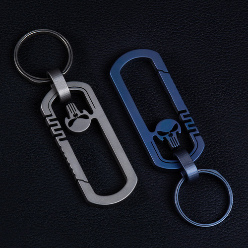 Titanium Alloy Keychain Keychain Fashion Men's Pendant Mini Carabiner Factory Wholesale Punisher