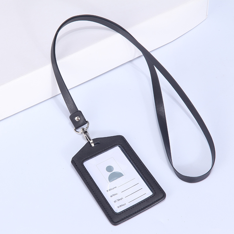 Jinbeisi insignia de cuero titular de la tarjeta de identificación titular de la tarjeta cordón permiso de trabajo caso de cuero tarjeta de trabajo titular de la tarjeta de acceso del estudiante