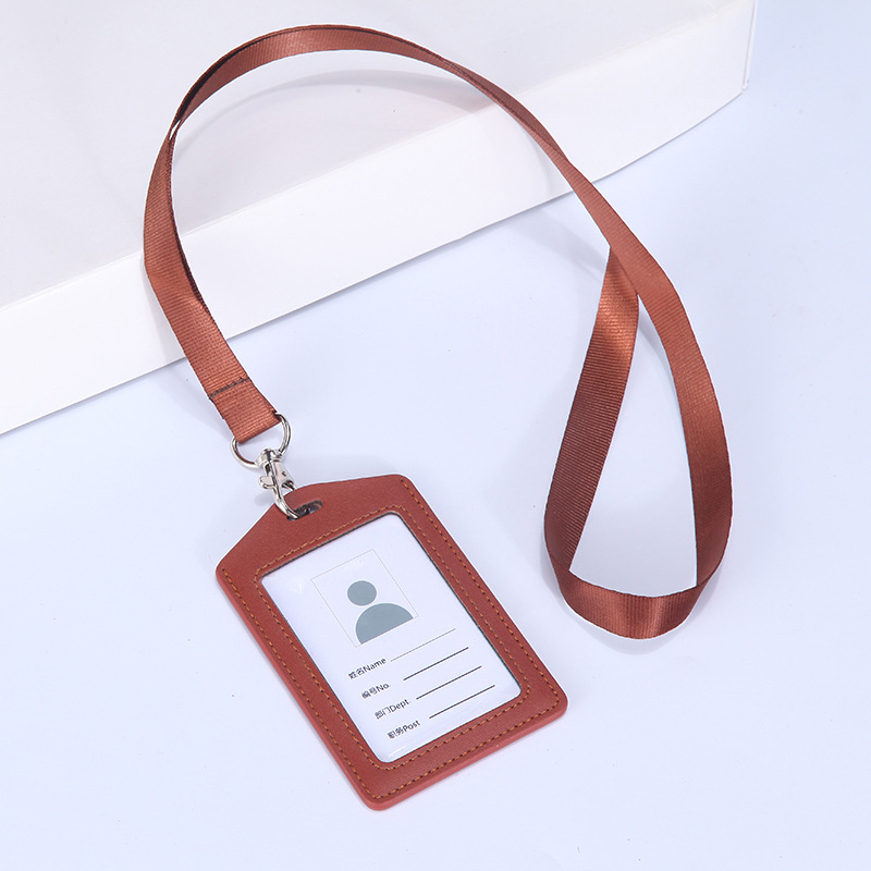 Jinbeisi insignia de cuero titular de la tarjeta de identificación titular de la tarjeta cordón permiso de trabajo caso de cuero tarjeta de trabajo titular de la tarjeta de acceso del estudiante