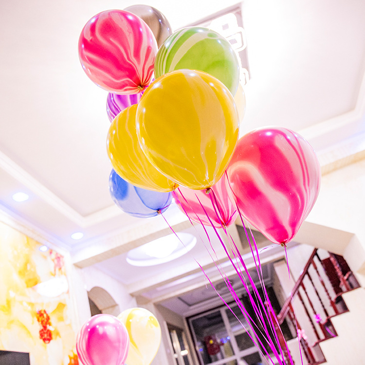 Boda cumpleaños decoración apoyos globo de látex al por mayor 10 pulgadas ágata globo celebración fiesta globo