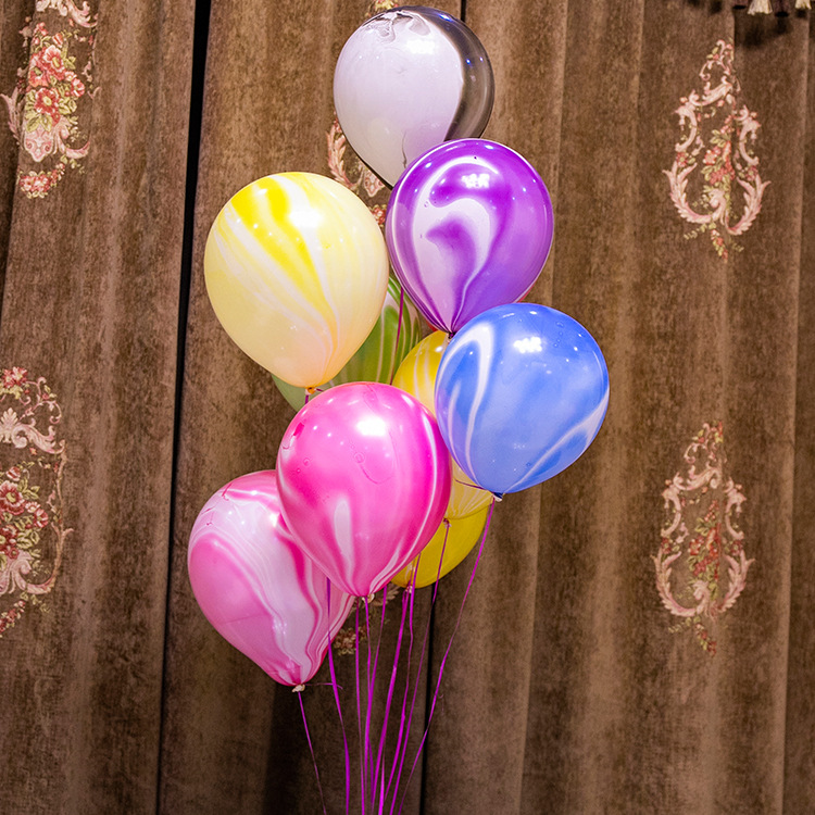 Boda cumpleaños decoración apoyos globo de látex al por mayor 10 pulgadas ágata globo celebración fiesta globo