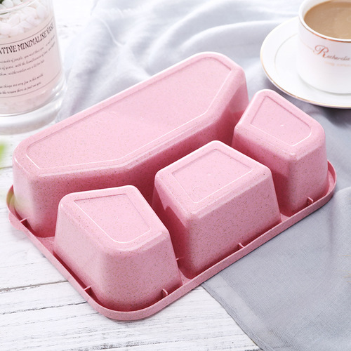 Wheat straw lunch box Japanese lunch box student lunch box portable microwave oven square fast food box for work
